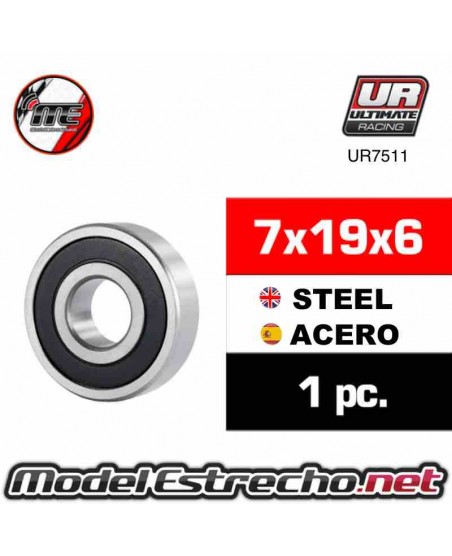 RODAMIENTO 7x19x6 ACERO DELANTERO MOTOR Ref:UR7511