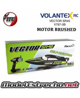 LANCHA VOLANTEX RACENT VECTOR SR48 BRUSHED RACING BOAT NEGRA RTR 2,4Ghz Ref: V797-3B