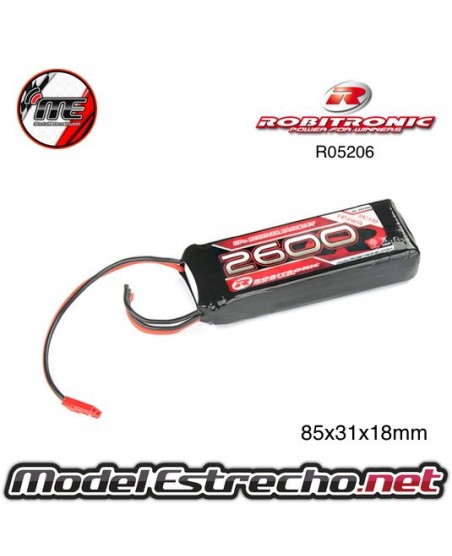 BATERIA LIPO 7.2v. 2600mah 2S 2/3A Receptor PLANA ROBITRONIC

Dimensiones: 85 x 31 x 18 mm

Ref: R05206