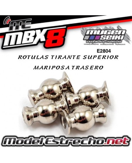 ROTULAS TIRANTE TRASERO SUPERIOR MARIPOSA MUGEN MBX (4U.)

Ref: E2804