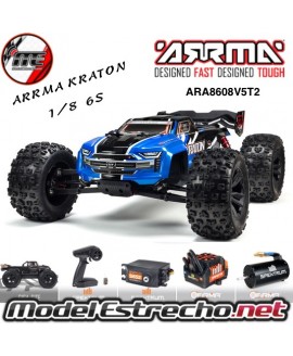 ARRMA KRATON V5 1/8 MONSTER TRUCK BRUSHLESS 6S 4WD RTR AZUL  ARA8608V5T2