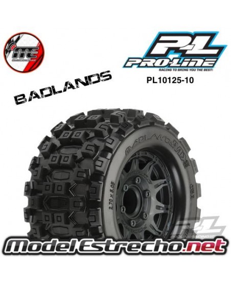 PROLINE BADLANDS MX43 PRO-LOC ALL TERRAIN TIRES MOUNTED FOR X-MAXX