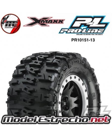 PROLINE BADLANDS MX43 PRO-LOC ALL TERRAIN TIRES MOUNTED FOR X-MAXX