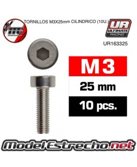 TORNILLOS M3x25mm  (10U.) 

Ref: UR163325