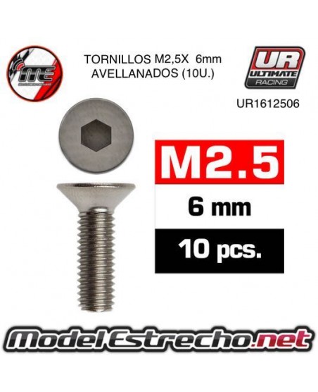 TORNILLOS M2,5X6MM AVELLANADO