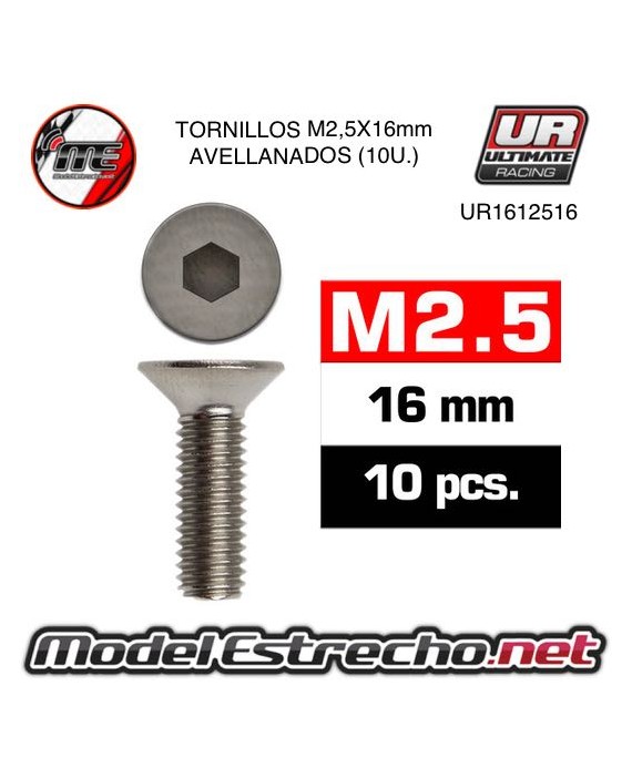 TORNILLOS M2,5X16MM AVELLANADO

Ref: UR1612516