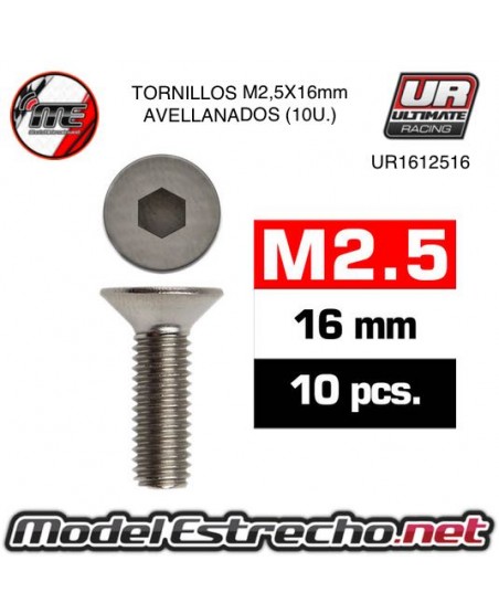 TORNILLOS M2,5X16MM AVELLANADO