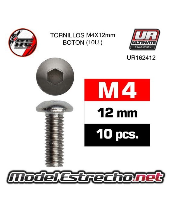 TORNILLO M4X12mm BOTON (10U.) 

Ref: UR162412