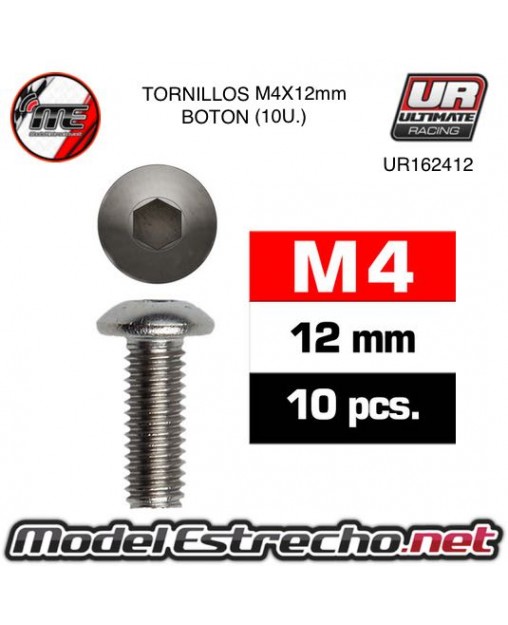 TORNILLO M4X12mm BOTON (10U.) 

Ref: UR162412