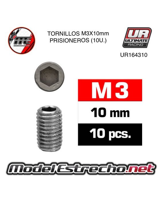 TORNILLOS M3X10 PRISIONERO (10U.)

Ref: UR164310