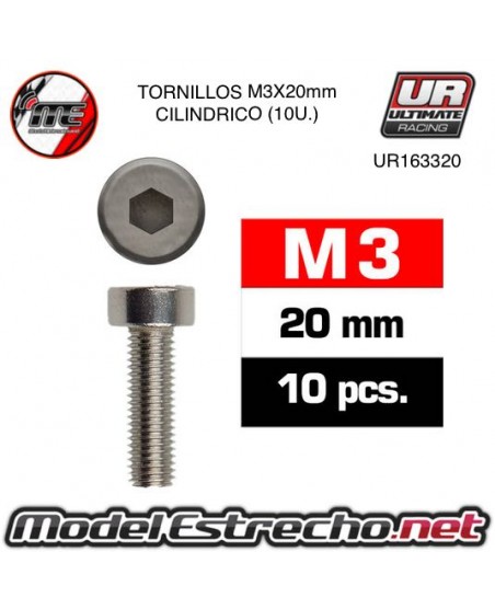TORNILLOS M3x20mm CILINDRICO (10U.)