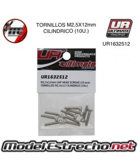 TORNILLOS M2.5x12mm CILINDRICO (10U.) 

Ref: UR1632512