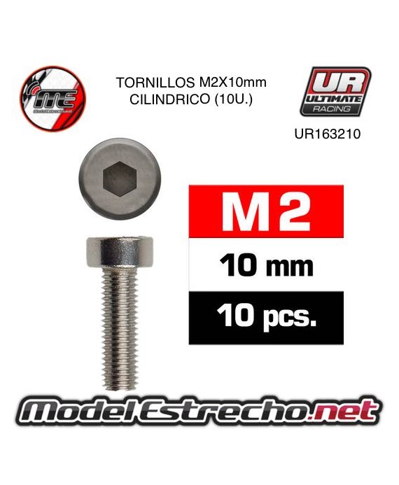TORNILLOS M2x10mm CILINDRICO (10U.) 

Ref: UR163210