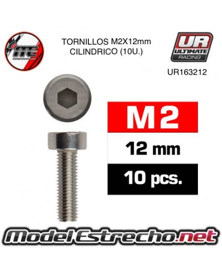 TORNILLOS M2x12mm CILINDRICO (10U.) 

Ref: UR163212
