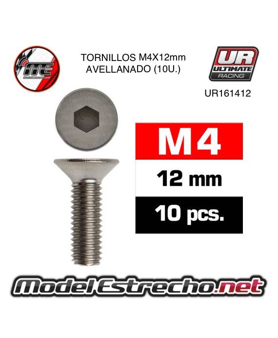 TORNILLOS M4x12mm AVELLANADOS (10U.) 

Ref: UR161412