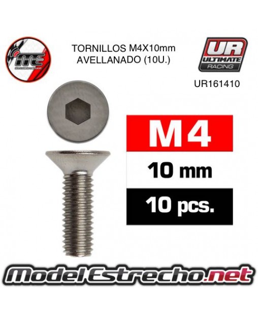 TORNILLOS M4x10mm AVELLANADOS (10U.) 

Ref: UR161410