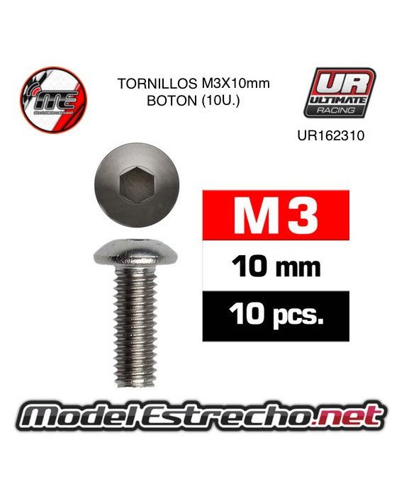 TORNILLOS SIG M3x10mm BOTON (10U.) 

Ref: UR162310