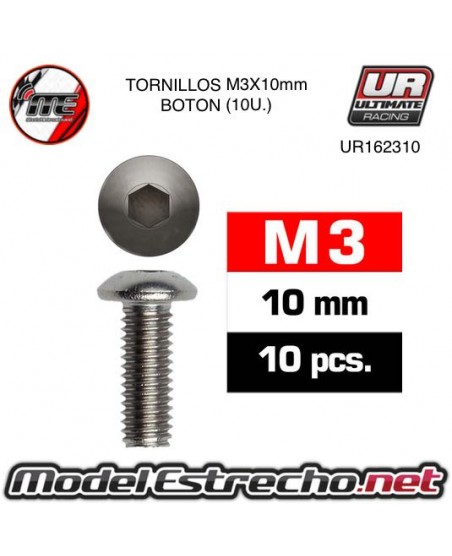 TORNILLOS SIG M3x10mm BOTON (10U.) 

Ref: UR162310