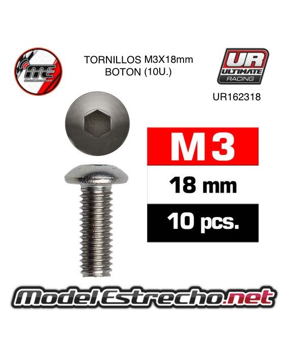 TORNILLOS SIG M3x18mm BOTON (10U.) 

Ref: UR162318