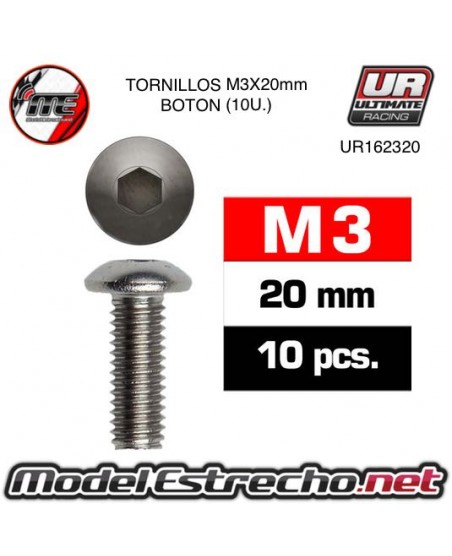 TORNILLOS SIG M3x20mm BOTON (10U.) 

Ref: UR162320