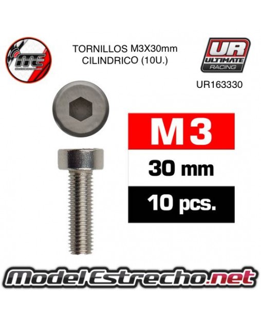 TORNILLOS M3x30mm  (10U.) 

Ref: UR163330