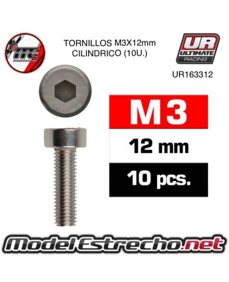TORNILLOS M3x12mm CILINDRICO (10U.)