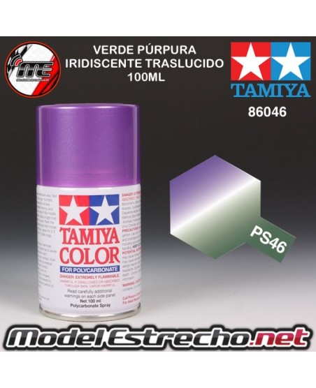 PS-46 SPRAY VERDE PÚRPURA IRIDISCENTE TRASLUCIDO 100ML TAMIYA LEXAN POLICARBONATO

Ref: PS-46