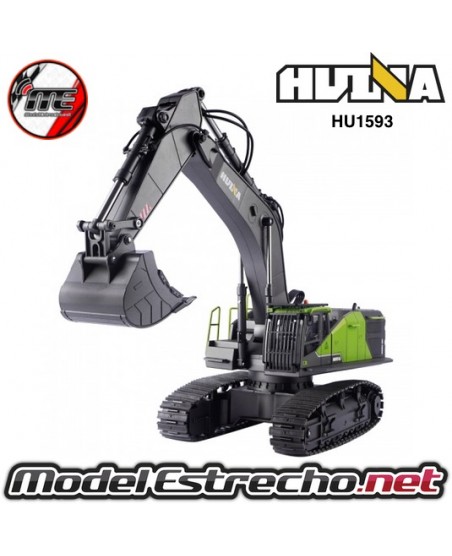 EXCAVADORA HUINA 1593 1/14 COLOR VERDE PALA METALICA 2,4Ghz

Ref: HU1593