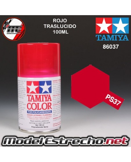 PS-37 SPRAY ROJO TRASLUCIDO 100ML TAMIYA LEXAN POLICARBONATO

Ref: PS-37