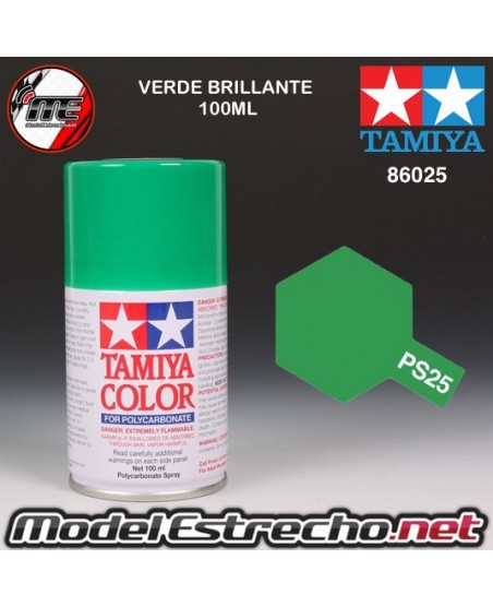 PS-25 SPRAY VERDE BRILLANTE 100ML TAMIYA LEXAN POLICARBONATO

Ref: PS-25