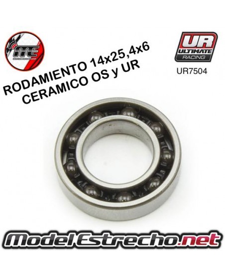 RODAMIENTO TRASERO MOTOR INTERNO CERAMICO 14x25,4x6 MOTOR OS Y UR