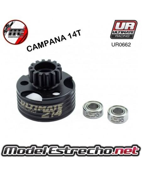 CAMPANA EMBRAGUE ULTIMATE 14T VENTILADA CON RODAMIENTOS.

Ref: UR0662