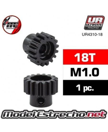 PIÑON 18T MODULO 1 EJE 5mm ACERO

Ref: UR4310-18