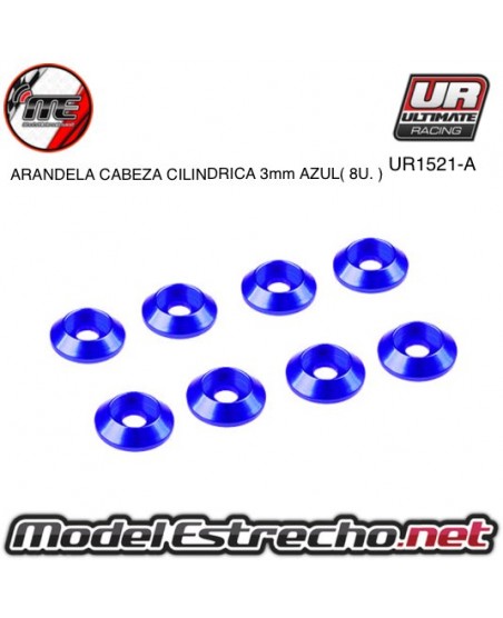 ULTIMATE ARANDELAS CABEZA CILINDRICA ALUMINIO AZUL 3mm (8u.)

Ref: UR1521-A
