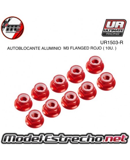 TUERCAS AUTOBLOCANTE ALUMINIO M3 FLANGED AZUL (10U.)