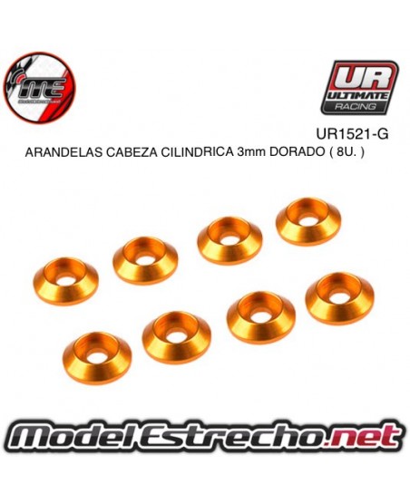 ULTIMATE ARANDELAS CABEZA CILINDRICA ALUMINIO AZUL 3mm (8u.)