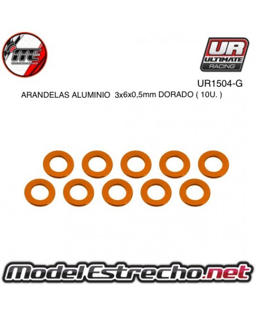 ARANDELAS ALUMINIO 3x6x05 mm DORADO  (10u.)

Ref: UR1504-G