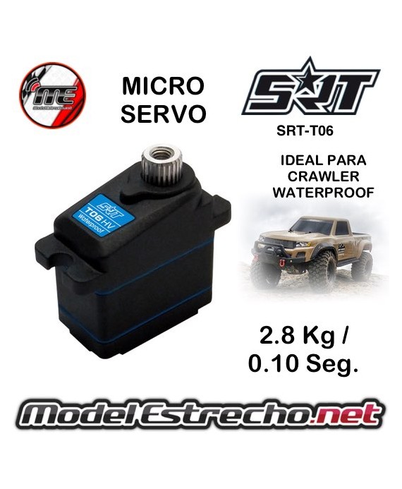 SERVO SRT MICRO T06HV DIGITAL P/M WATERPROOF 2,8KG / 0.10Seg. 1/10 CRAWLER  

Ref: SRT-T06