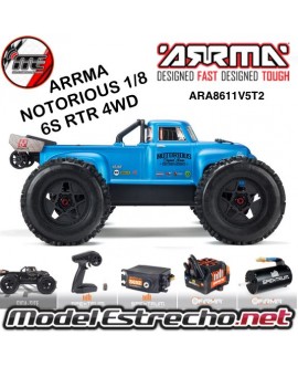 copy of ARRMA NOTORIUS 1/8 MONSTER TRUCK BRUHLESS BLX-4W 6S NEGRO RTR