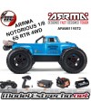 ARRMA NOTORIUS 1/8 MONSTER TRUCK BRUHLESS BLX-4W 6S AZUL RTR  ARA8611V5T2