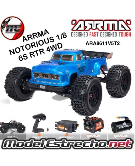 copy of ARRMA NOTORIUS 1/8 MONSTER TRUCK BRUHLESS BLX-4W 6S NEGRO RTR