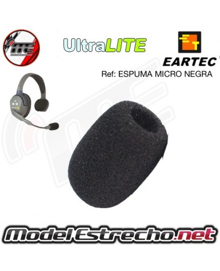 ESPUMA NEGRA PARAVIENTO PARA MICROFONO CASCOS ULTRALITE (1U.)
