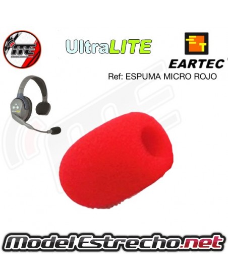 ESPUMA ROJA PARAVIENTO PARA MICROFONO CASCOS ULTRALITE (1U.)