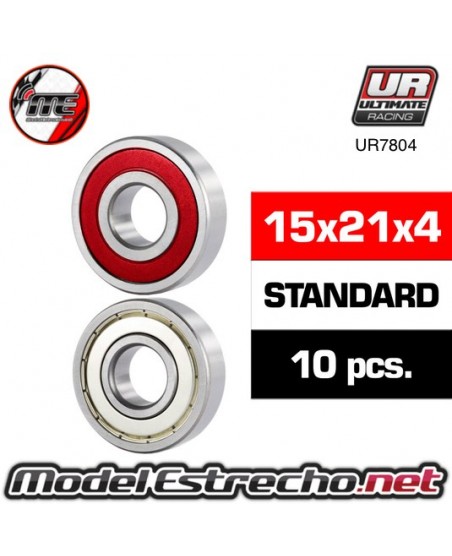 BALL BEARINGS, BLACK RUBBER SEALED (4X10X4MM) (2)