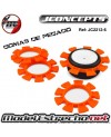 GOMA PEGADO NEUMATICOS JCONCEPTS NARANJA 1/8 y 1/10 (4U.) CON BORDES PARA TIRAR 

Ref: J2212-6