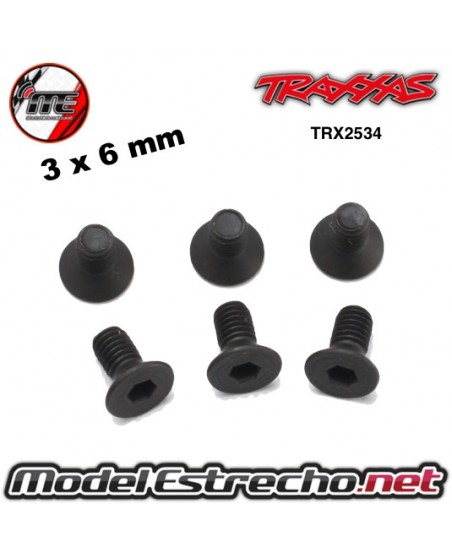 TRAXXAS SCREWS 3x6mm BUTTON -HEAD MACHINE (HEX DRIVE ) (6)