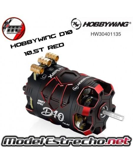 HOBBYWING XERUN D10 BRUSHLESS DRIFT 10.5T 4600Kv ROJO

Ref: HW30401135