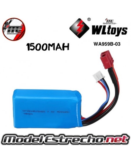BATERIA LIPO 7.4V. 1500MAH WLTOYS A959B-144001

Ref: WA959B-03
