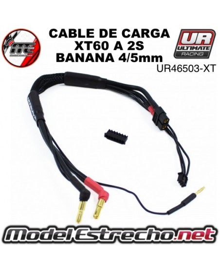 CABLE DE CARGA XT60 A 2S DE 30CM CON BANANA 4mm/5mm

Ref: UR46503-XT
