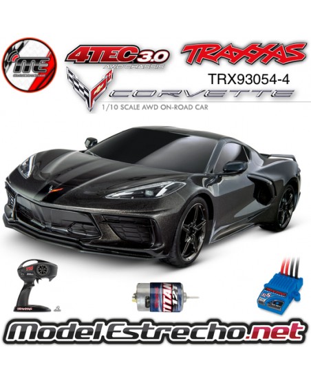 TRAXXAS CORVETTE CHEVROLET STINGRAY 1/10 SCALE AWD SUPERCAR 4-TEC 3.0 NEGRO